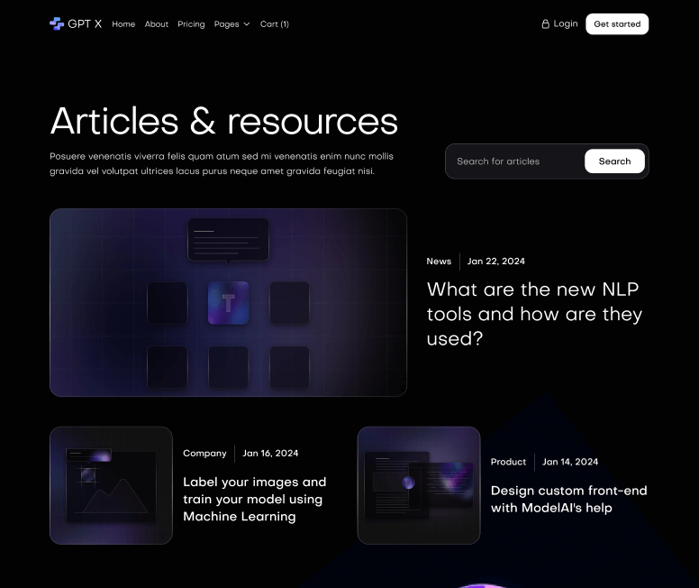 GPT X - Blog V2 Main Page - AI & Machine Learning Webflow Template