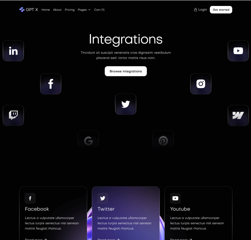 Integrations - GPT X Webflow Template